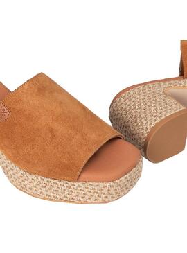 Sandali Popa Dilton in camoscio marrone per donna