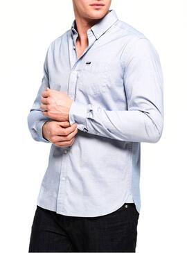 Camicia Superdry Oxford Blu Uomo