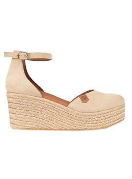 Zeppe a poppa Catalar in camoscio beige per donna