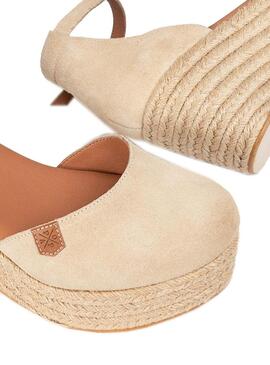 Zeppe a poppa Catalar in camoscio beige per donna