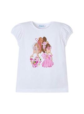 Maglietta Mayoral Dolls bianca per bambina