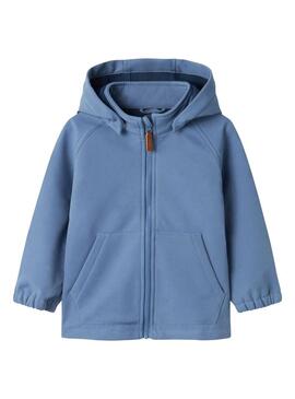 Giacca antivento Name It Alfa Softshell blu per bambino