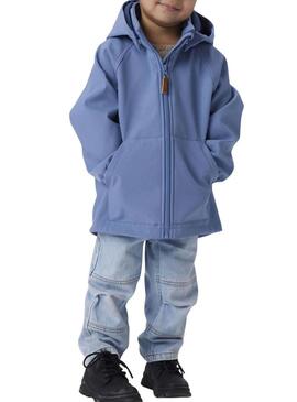 Giacca antivento Name It Alfa Softshell blu per bambino