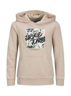 Felpa Jack and Jones Hawaii Shape beige bambino