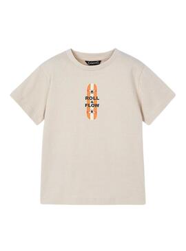 Maglietta Mayoral Roll and Flow beige per ragazzo