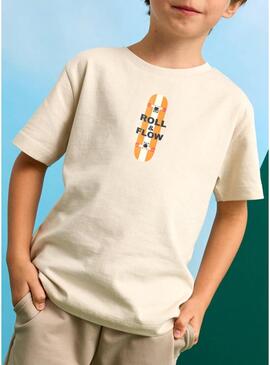 Maglietta Mayoral Roll and Flow beige per ragazzo