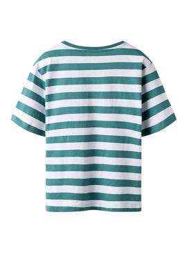 Maglietta Name It Fridy a righe verde per bambina