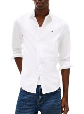 Camicia Tommy Hilfiger Flex Dobby bianca per uomo
