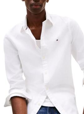 Camicia Tommy Hilfiger Flex Dobby bianca per uomo