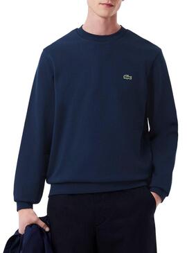 Felpa Lacoste blu scuro con logo per uomo