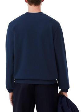 Felpa Lacoste blu scuro con logo per uomo