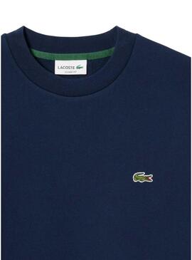 Felpa Lacoste blu scuro con logo per uomo