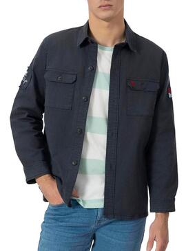 Camicia sovraimposta El Pulpo blu scuro per uomo