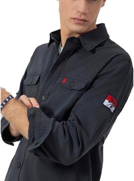 Camicia sovraimposta El Pulpo blu scuro per uomo