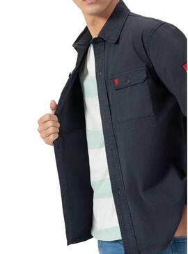 Camicia sovraimposta El Pulpo blu scuro per uomo