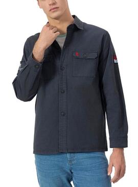 Camicia sovraimposta El Pulpo blu scuro per uomo