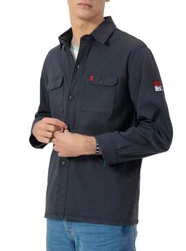 Camicia sovraimposta El Pulpo blu scuro per uomo