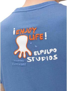 Maglietta El Pulpo Enjoy blu per uomo