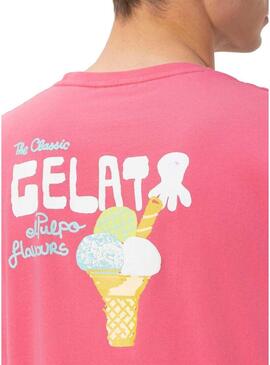 Maglietta Gelato rosa El Pulpo per uomo