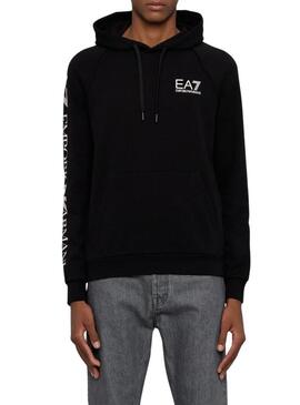 Felpa Emporio Armani EA7 Logo nera per uomo