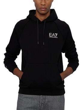 Felpa Emporio Armani EA7 Logo nera per uomo