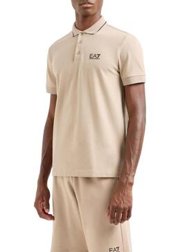 Polo Emporio Armani EA7 beige per uomo