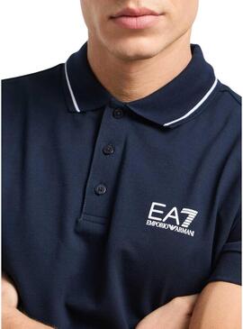 Polo Emporio Armani EA7 blu scuro per uomo.