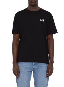 Maglietta Emporio Armani EA7 logo verticale nera per uomo