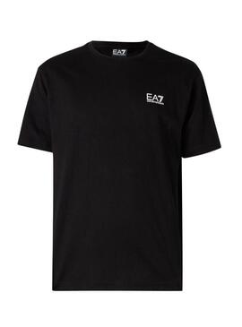 Maglietta Emporio Armani EA7 logo verticale nera per uomo