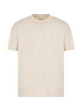 Maglietta Emporio Armani EA7 logo beige per uomo