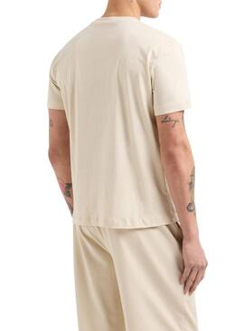Maglietta Emporio Armani EA7 logo beige per uomo