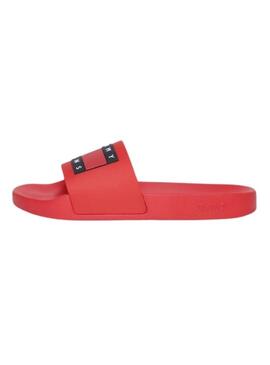 Ciabatte Tommy Jeans Pool Slide rosse per donna.