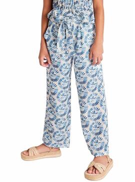 Pantaloni lunghi stampati blu Mayoral per ragazza