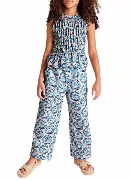 Pantaloni lunghi stampati blu Mayoral per ragazza
