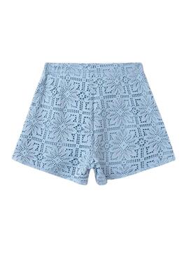 Short Mayoral in pizzo blu per ragazza