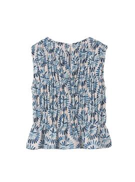 Top Mayoral stampato blu per bambina