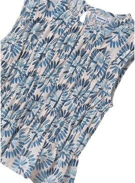 Top Mayoral stampato blu per bambina