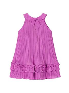 Abito plissettato rosa Mayoral per bambina