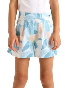 Gonna pantaloni Mayoral stampata blu per bambina