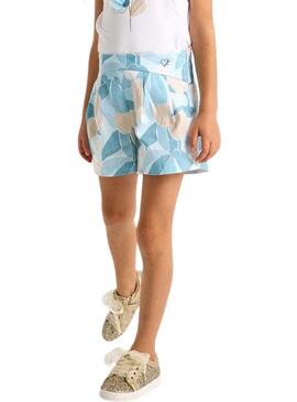 Gonna pantaloni Mayoral stampata blu per bambina