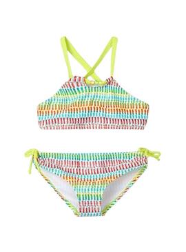 Bikini stampato con fiocco Mayoral per bambina