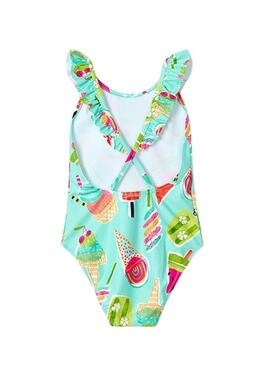 Costume da bagno Mayoral stampato con volant per bambina.