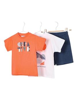 Set Mayoral 3 pezzi creative coral per ragazzo