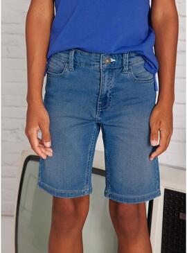 Bermuda in denim Mayoral soft blu medio bambino