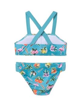 Bikini Mayoral  stampato turchese per bambina