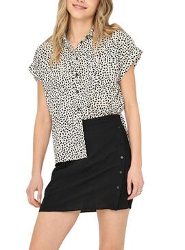 Camicia Only Hannover stampata bianca e nera per donna