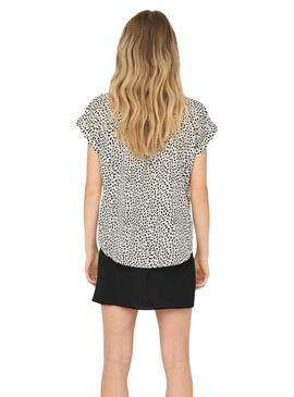 Camicia Only Hannover stampata bianca e nera per donna