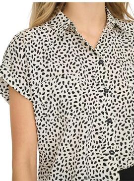 Camicia Only Hannover stampata bianca e nera per donna