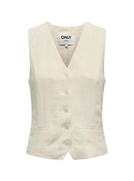 Gilet Only Iris Siesta in lino beige per donna