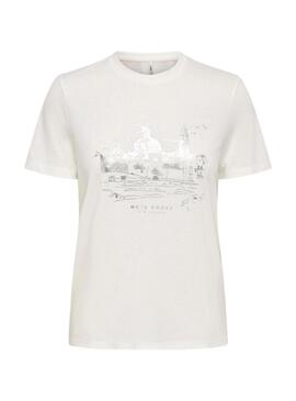   T-shirt Only bianca Charlotte per donna